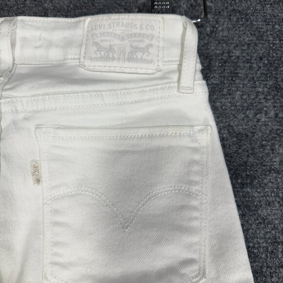 Levis 712 Slim Jeans Womens 25 White Cotton Stretch Pockets Tapered Leg - Picture 9 of 9